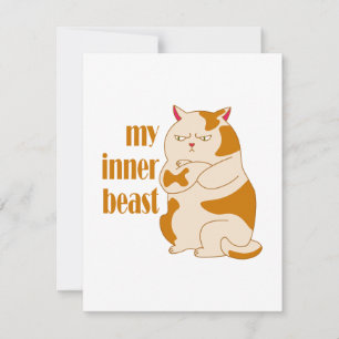 Invitación Cita motivacional de gato gordo perezoso de mi bes