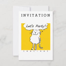 Invitación Cita sonriente de gato Personalizado dice vamos Fi