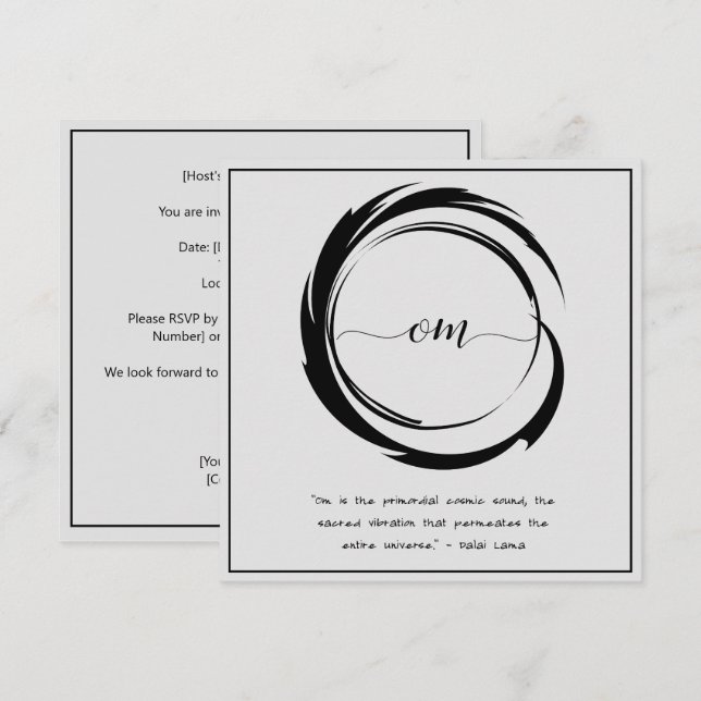 Invitación Cita Zen: Sabiduría y meditación (Anverso / Reverso)