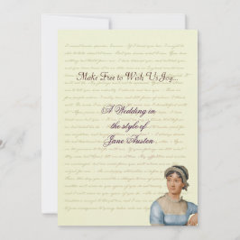 Invitación Citas de la Celebración de Boda de Jane Austen