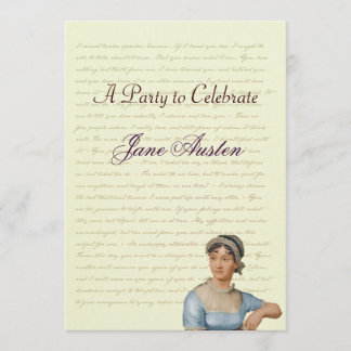 Invitación Citas de la celebración de cumpleaños de Jane Aust