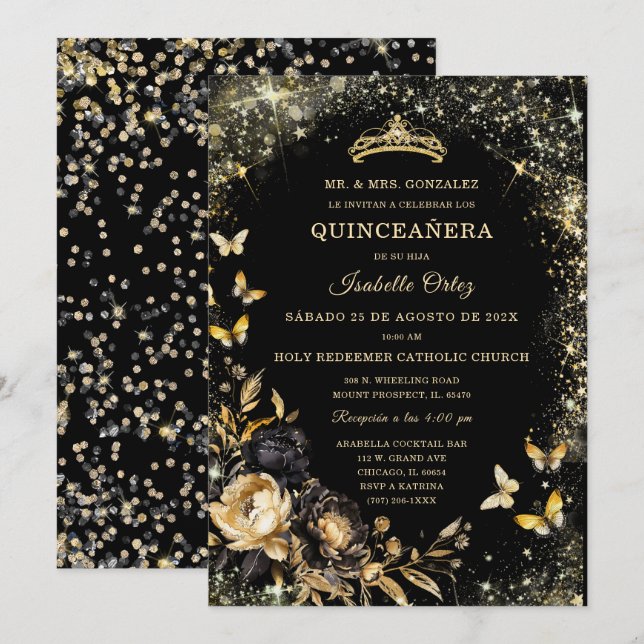 Invitación Citas de Quinceañera (Anverso / Reverso)