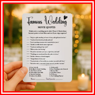 Invitación Citas Famosas de Películas de Boda Juegos de Despe