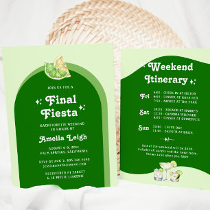 Invitación Cítrico Verde Lime Final Fiesta Bachelorette