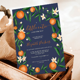 Invitación Cítricos botánicos naranja pequeño cutie azul