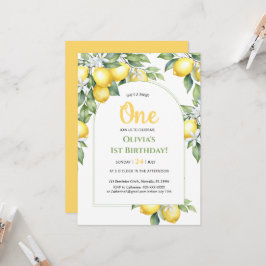 Invitación Cítricos de limón 1º cumpleaños.