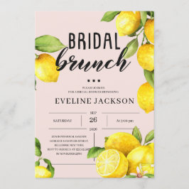 Invitación Cítricos limón verano brunch de novia rosa amarill