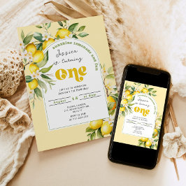 Invitación Cítricos limoneros mediterráneos 1er cumpleaños
