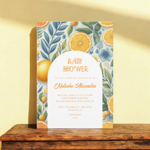 Invitación Cítricos modernos Baby Shower colorido género neut
