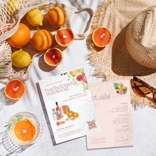 Invitación Cítricos tropicales Spritz | Bachelorette Weekend (Subido por el creador)