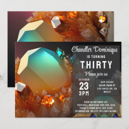 Invitación Citrine Crystal Topaz Jewels Noviembre Cumpleaños