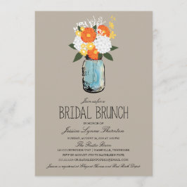 Invitación Citron Bloom Mason Jar| Brunch de la dama de honor
