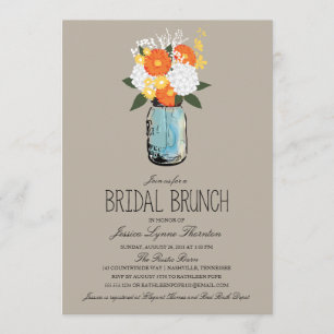 Invitación Citron Bloom Mason Jar  Brunch de la dama de honor