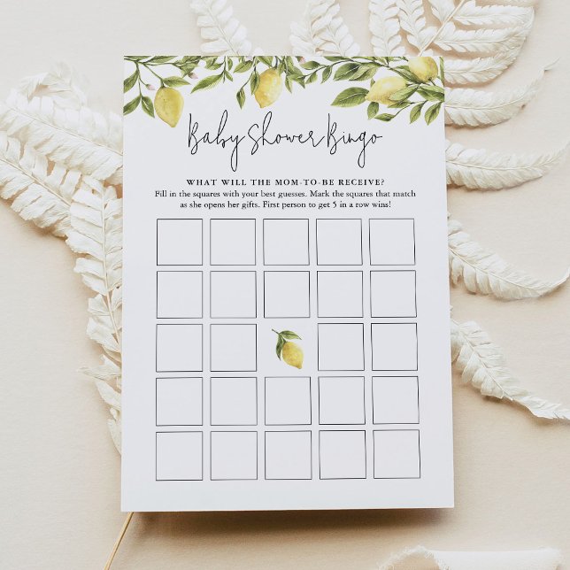 Invitación CITRON Lemon Baby Shower Bingo (Subido por el creador)