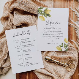 Invitación CITRON Lemon Boda Carta de bienvenida e Itinerario