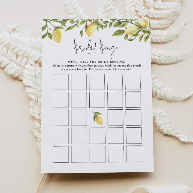 Invitación CITRON Lemon Bridal Bingo (Subido por el creador)
