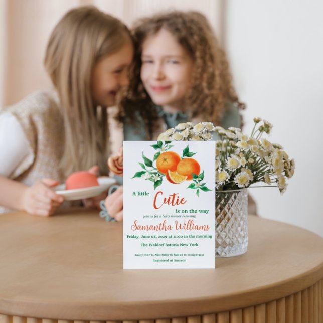 Invitación Citrus A Little Cutie está en camino a Baby Shower (Subido por el creador)