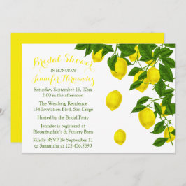 Invitación Citrus Amarillo Bridal Shower Lemon y Boda Verde