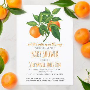 Invitación Citrus Baby Shower Un poco de corbata está en cami