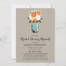 Invitación Citrus Bloom Mason Jar | Brunch Bridal Shower