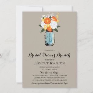 Invitación Citrus Bloom Mason Jar   Brunch Bridal Shower