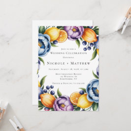 Invitación Citrus Bouquet Boda