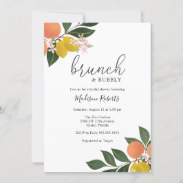 Invitación Citrus Brunch y Bubbly Bridal Shower