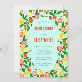 Invitación Citrus Celebration CUSTOM QR Summer BRIDAL SHOWER