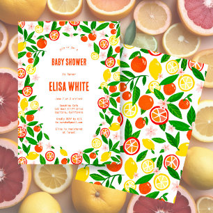 Invitación Citrus Celebration PERSONALIZADO Bold Summer BABY 