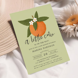 Invitación Citrus cutie florece Baby Shower Green