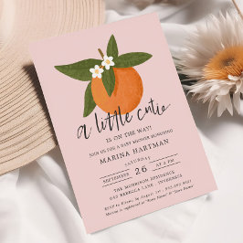 Invitación Citrus cutie florece Baby Shower Pink