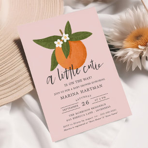 Invitación Citrus cutie florece Baby Shower Pink