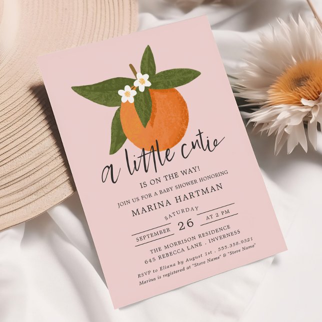Invitación Citrus cutie florece Baby Shower Pink (Subido por el creador)