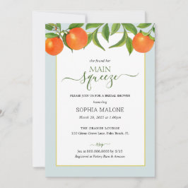 Invitación Citrus Emblema principal Ducha de novia