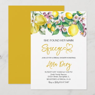 Invitación Citrus Encontró a su Gran Amor Desayuno Nupcial
