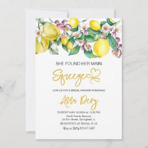 Invitación Citrus Encontró a su Gran Amor Desayuno Nupcial