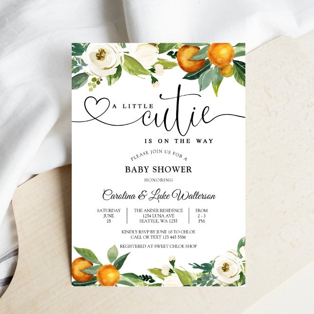 Invitación Citrus Floral Baby Shower Invitation (Subido por el creador)