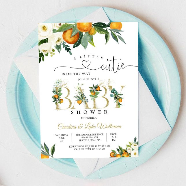 Invitación Citrus Floral Baby Shower Invitation (Subido por el creador)