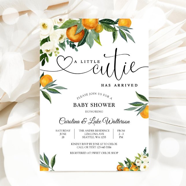 Invitación Citrus Floral Baby Shower Invitation (Subido por el creador)