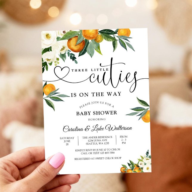 Invitación Citrus Floral Baby Shower Invitation (Subido por el creador)