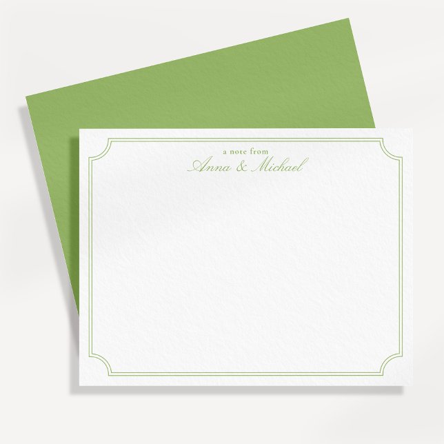 Invitación Citrus Green Elegant Minimalist Wedding Note Card (Subido por el creador)