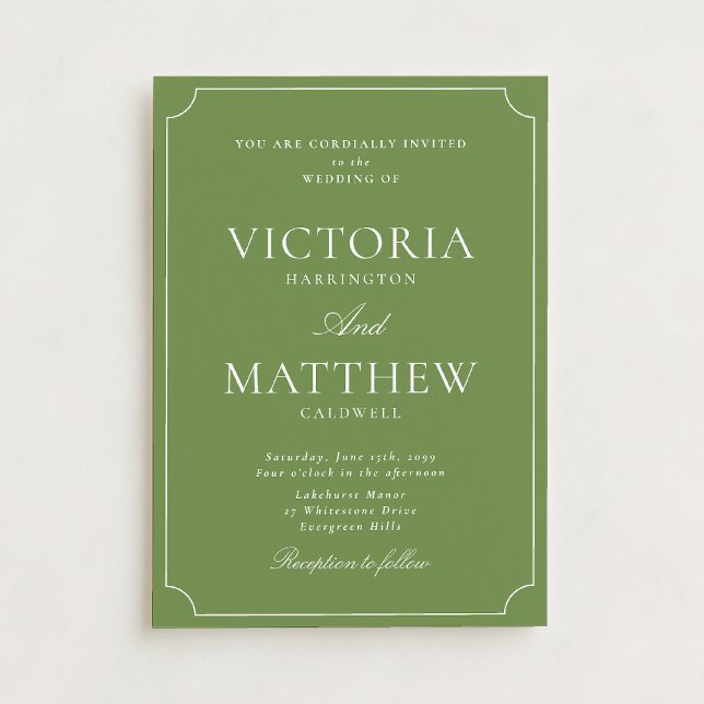 Invitación Citrus Green Modern Script Wedding Invitation (Subido por el creador)