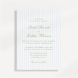 Invitación Citrus Green Stripe Elegant Wedding Invitation