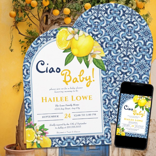 Invitación Citrus Lemon Amalfi Coast Baby Shower (Subido por el creador)