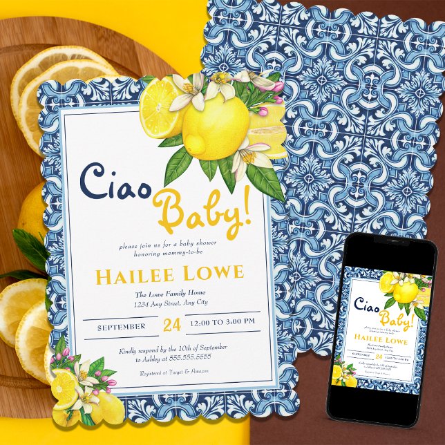 Invitación Citrus Lemon Amalfi Coast Ciao Baby Shower (Subido por el creador)