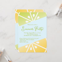 Citrus Lemon Lime Amarillo Fiesta de verano azul