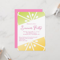 Citrus Lemon Lime Fiesta de verano rosa y amarillo