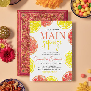 Invitación Citrus Lemon Pomelo Main Squeeze Bridal Ducha