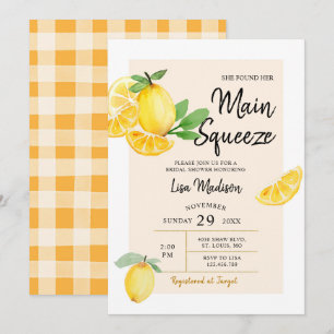 Invitación Citrus Lemon principal squeeze Bridal Ducha invita