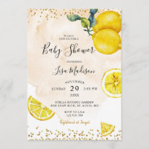 Citrus Lemon Watercolor Tema Baby Shower